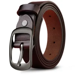 Men\'s Simple Pin Buckle Wear-resistant Cowhide Belt