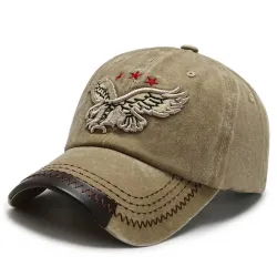 Eagle Retro Washed Embroidered Sun Hat