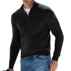 Men\'s Zipper Half Open Neck Sweater