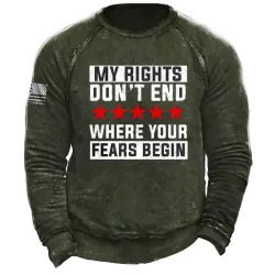 My Rights Don\'t End Where Your Fears Begin Men\'s Retro Sweatshirt