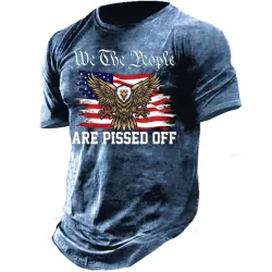 We The People Are Pissed Off American Flag Eagle Men\'s Short Shirt