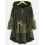 Loose Casual Cat Print Lamb Wool Cardigan Hooded Coat