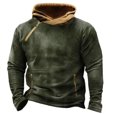 Men's Outdoor Fleece Warm Tactical Pocket Hoodie