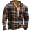 Men's Outdoor Retro Plaid Polar Fleece Henley Collar Sweatshirt