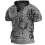 Men's Outdoor Vintage Nautical Compass Print Henley Shirt