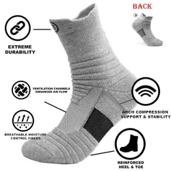 Men\'s Towel Bottom Sweat Absorbing Breathable Outdoor Sports Socks