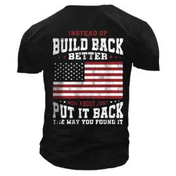 Men\'s Instead Of Build Back Better How About Just Put It Back The Way You Found It Cotton Tee