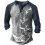 Men's Bird Print Henley Long Sleeve T-Shirt