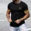 Men's Fashion K Print Color Matching Casual Slim Fit Short Sleeve T-Shirt