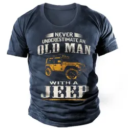 Old Man\'s Jeep Men\'s Vintage Print Cotton Tee