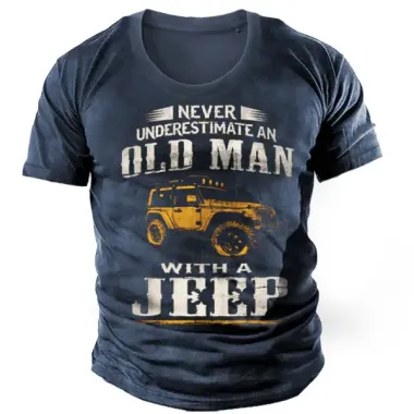 Old Man's Jeep Men's Vintage Print Cotton Tee