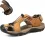 Men's Genuine Leather Lace-Up Toe Guard Sports Sandals