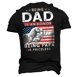 Men\'s American Flag An Honor Being Papa Cotton T-Shirt