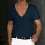 Men's Basic White Deep V-Neck Cotton Short Sleeve T-Shirt