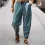 Men's Linen Loose Drawstring Hip-Hop Lantern Pencil Pants