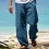 Men's Linen Elastic Waist Breathable Elastic Foot Casual Pants