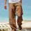 Men's Linen Elastic Waist Breathable Elastic Foot Casual Pants