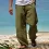 Men's Linen Elastic Waist Breathable Elastic Foot Casual Pants