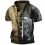 Templar Knight Tattoo Christian Jesus Cross Men's Outdoor Henley Short Sleeve T-Shirt