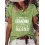 Vintage Casual Letter Print Crew Neck Short Sleeve T-Shirt