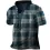 Men's Plaid Henley Short Sleeve T-Shirt