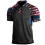 Men's American Flag Patchwork Print Polo Neck T-Shirt