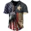 Vintage American Flag Men's Outdoor Henley Collar Short Sleeve T-Shirt