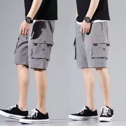 Summer Cotton Multi Pocket Workwear Casual Sports Beach Shorts