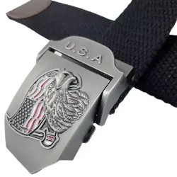 Men\'s Outdoor American Flag Eagle Weave Belt