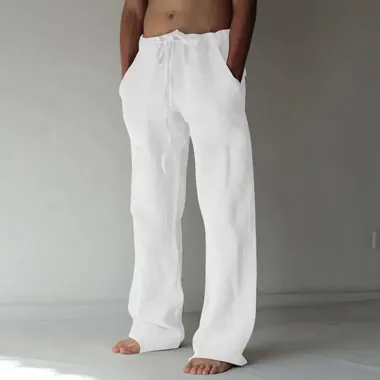 Men's Casual Breathable Loose Cotton Trousers