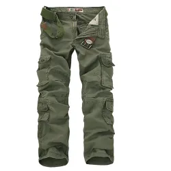 Men\'s Washed Cargo Pants Multi-pocket Casual Pants