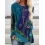 Casual Vintage Ethnic Print Crew Neck Long Sleeve T-Shirt