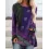 Casual Vintage Ethnic Print Crew Neck Long Sleeve T-Shirt