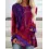 Casual Vintage Ethnic Print Crew Neck Long Sleeve T-Shirt