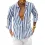 Men's Striped Casual Long Sleeve Shirt