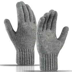 Men\'s Outdoor Riding Wool Warm Plus Fleece Thick Touch Screen Gloves