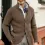 Men's Casual Stand Collar Thick Knit Suit Jacket