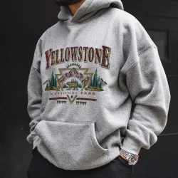 Yellowstone Print Men\'s Vintage Sweatshirt