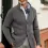 Men's Casual Stand Collar Thick Knit Suit Jacket