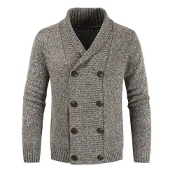 Men\'s Double Breasted Casual Cardigan