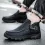 Men's Genuine Leather Vintage Zipper Casual Business Office Soft Walking Boots