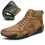 Men's Handmade Leather Non Slip Soft Sock Ankle Lace-Up Boots