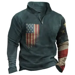 Men\'s American Flag Winter Sweatshirt