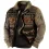 Men's Outdoor Ethnic Pattern Zipper Tactical Shirt Jacket