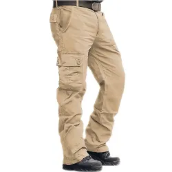 Men\'s Outdoor Multi-pocket Straight Casual Cargo Pants