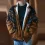 Mens Vintage Suede Patchwork Polar Fleece Jacket