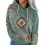 Women's Vintage Ethnic Print Hooded Sweatshirt