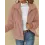 Casual Loose Solid Sherpa Zip-Up Coat