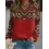 Round Neck Casual Loose Vintage Geometric Print Sweatshirt