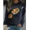 Round Neck Casual Loose Home Cat Print Sweatshirt